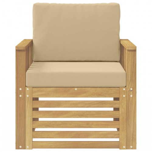 2 Stk Udendørs sofagruppe Polyester Hvid og Beige