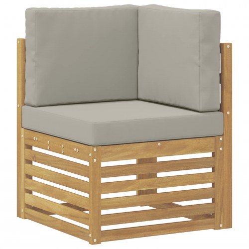 Udendørs sofagruppe 6 stk Hvid Og Lys Grå 304 x 128,5 x 73 cm