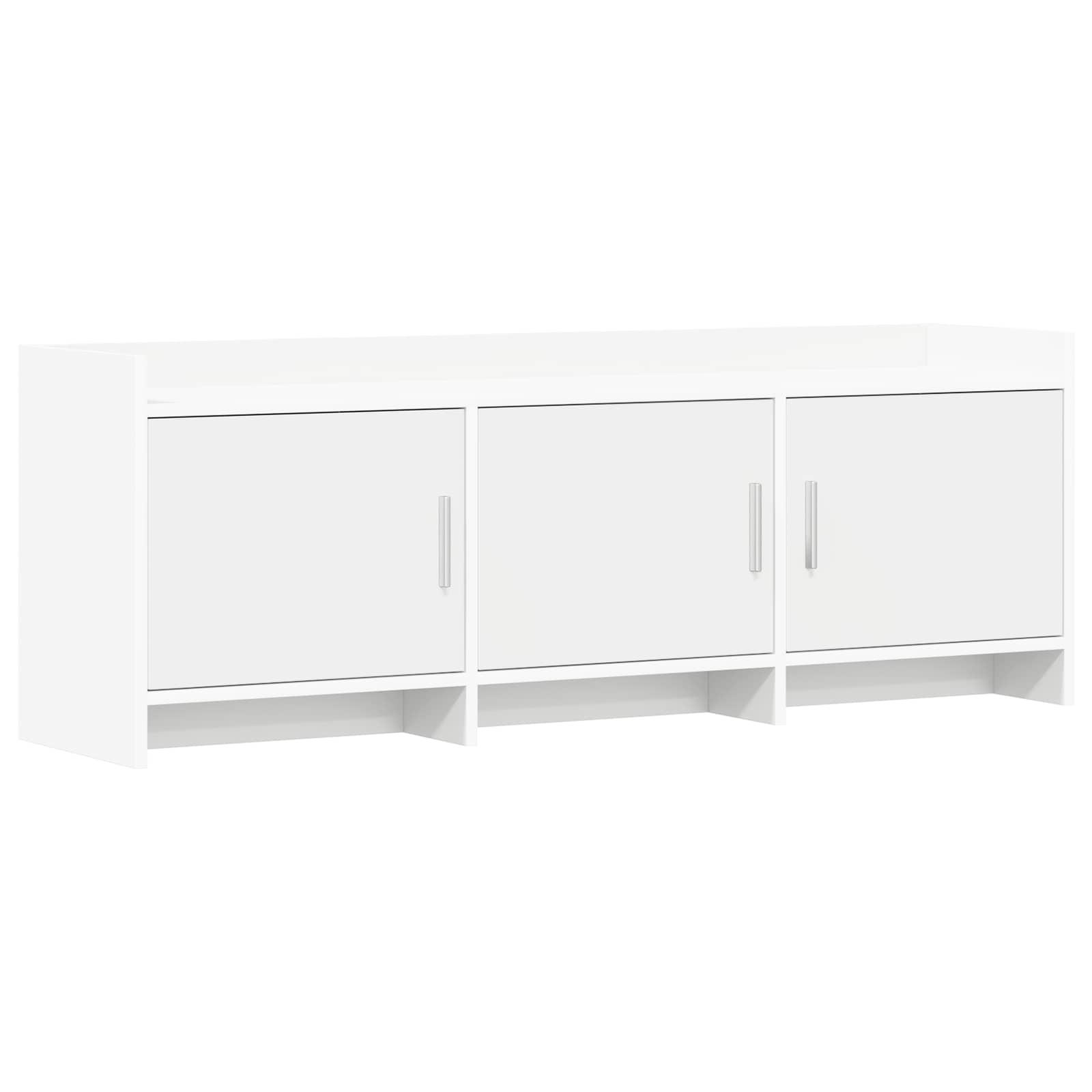 TV-bord med 3 døre - 130 × 33 × 47 cm, hvid, konstrueret træ
