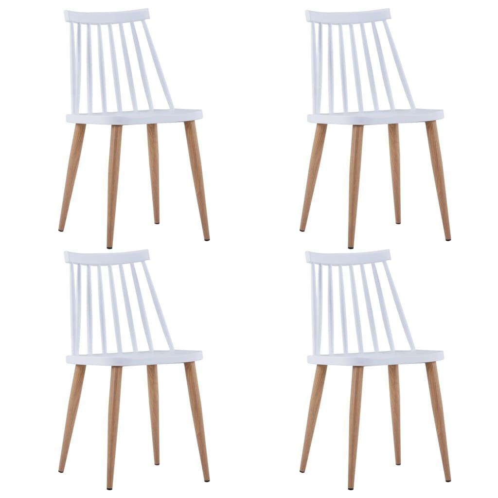 Spisebordsstole 4 stk. hvid plastik