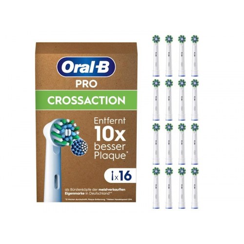 Oral-B Pro CrossAction børstehoveder - hvid, 16 stk.