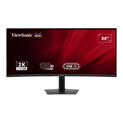 ViewSonic VA3420C 34" kurvet IPS UWQHD skærm - 120 Hz, USB‑C dok