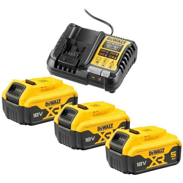 DeWALT DCB1104P3-QW batteri- og opladersæt 18 V XR - 3× 5,0 Ah Li-ion billede