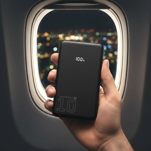 everActive EB-11QB powerbank 10.000 mAh - 20 W, 1x USB, 2x USB-C, LCD, sort