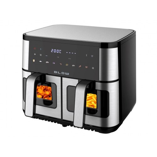 BLOW Airfryer 9 l - Dobbelt kurv, 2.500 W varmluftfriture med 8 programmer
