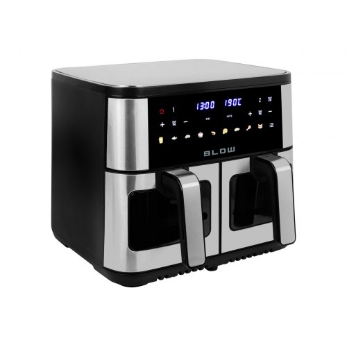 BLOW Airfryer 9 l - Dobbelt kurv, 2.500 W varmluftfriture med 8 programmer