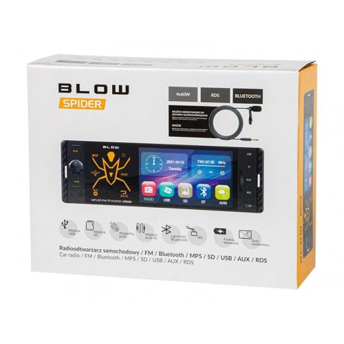 BLOW SPIDER bilradio 4" RDS RGB - MP5/USB/microSD/Bluetooth
