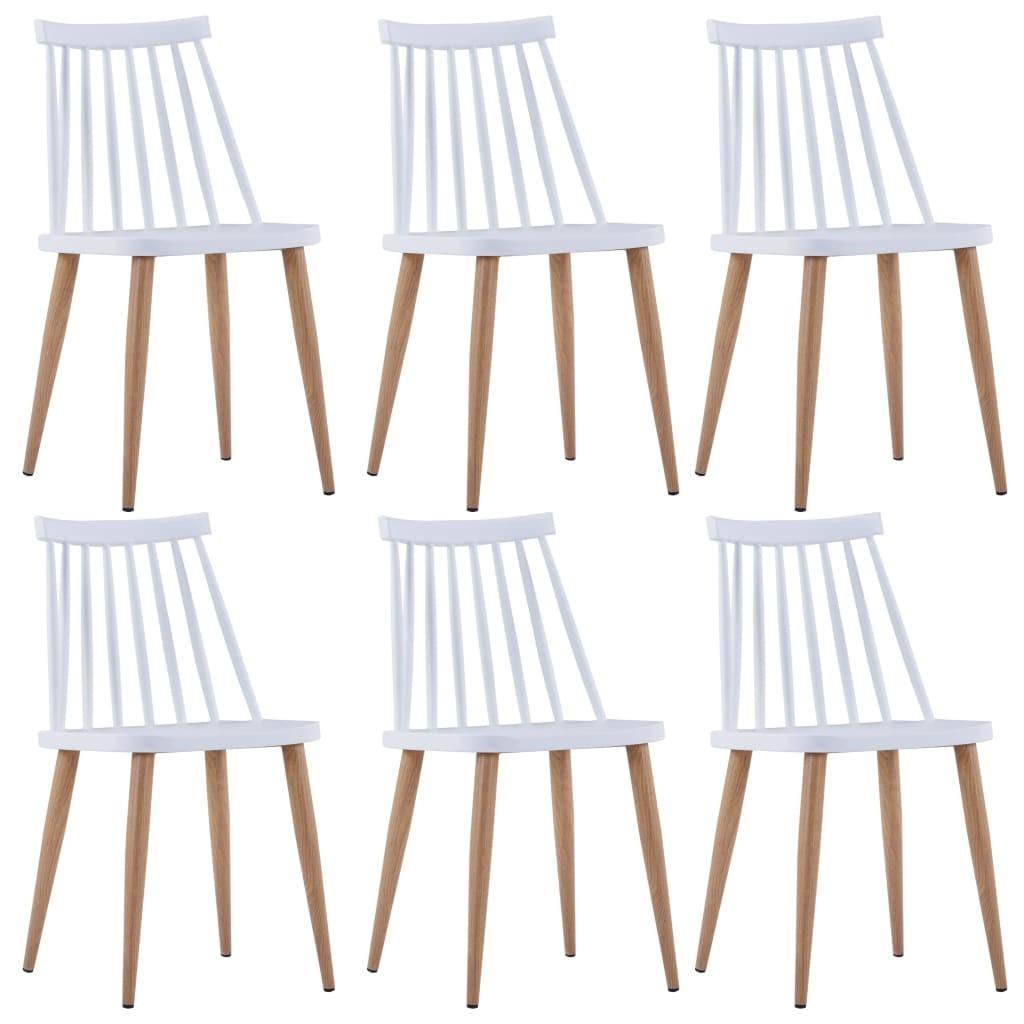 Spisebordsstole 6 stk. hvid plastik