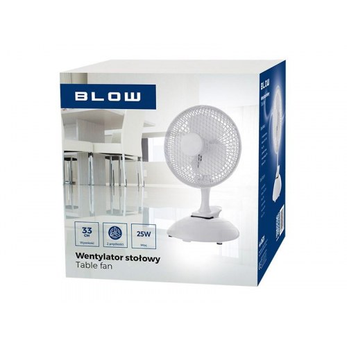 BLOW bordventilator 15 cm 2-i-1 med klemme - 25 W, hvid