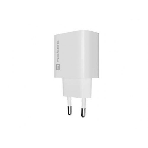 Natec Ribera vægoplader 20 W - 1x USB-A + 1x USB-C, hvid