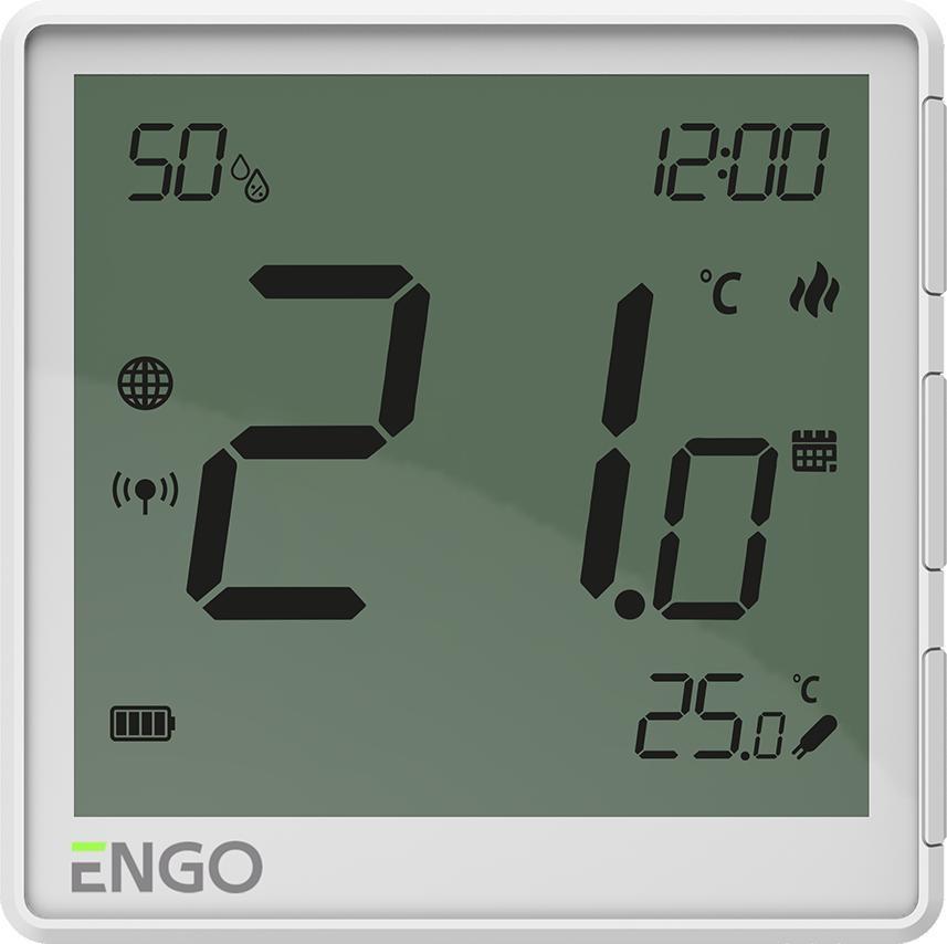 Engo indbygnings-/overflademonteret trådløs termostat ZigBee, hvid EONEBATW