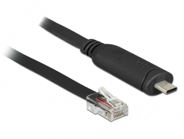 DELOCK 63912 USB-C til RJ45 serielt kabel - 2 m, sort