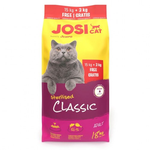 JOSERA JosiCat Sterilised Classic tørfoder til kat - 15 kg + 3 kg (18 kg)