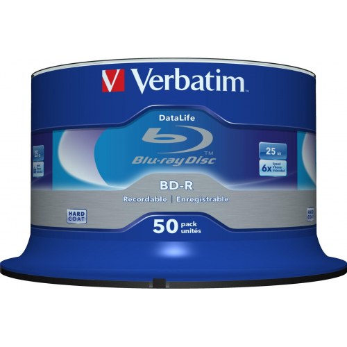 Verbatim DataLife BD-R 25 GB 6x - spindel med 50 diske