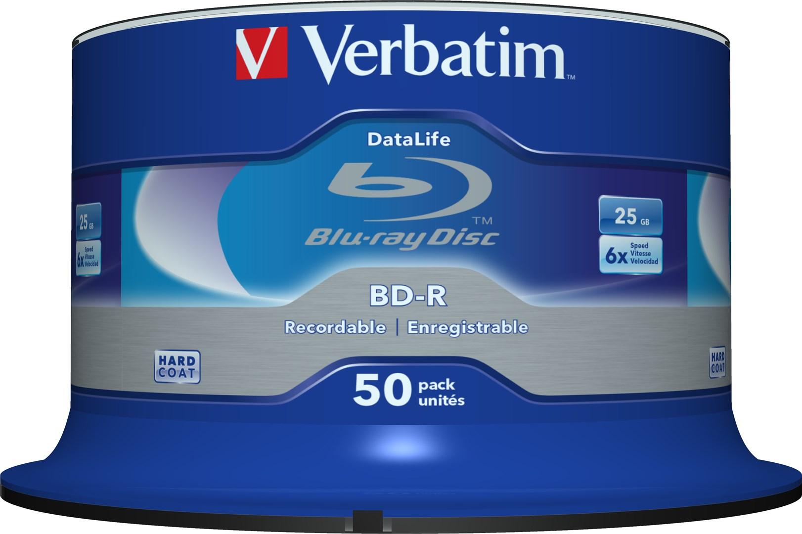 Verbatim DataLife BD-R 25 GB 6x - spindel med 50 diske billede