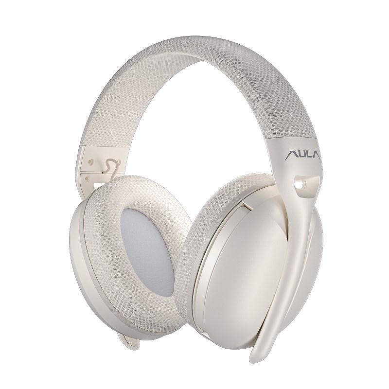 AULA S6 champagne hovedtelefoner - trådløse/ledningsfri gaming headset med mikrofon
