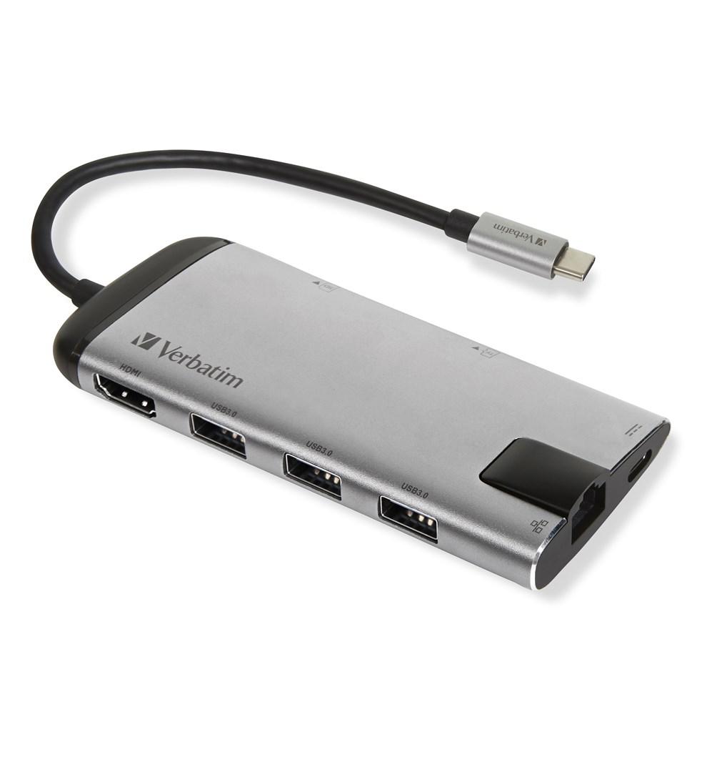 Verbatim 49142 USB-C multiport hub - sort/sølv billede