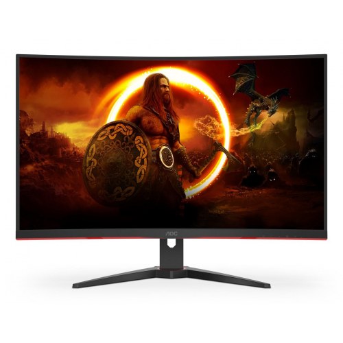 AOC C32G2ZE 31,5" buet gaming-skærm - Full HD, 240 Hz, VA, sort/rød