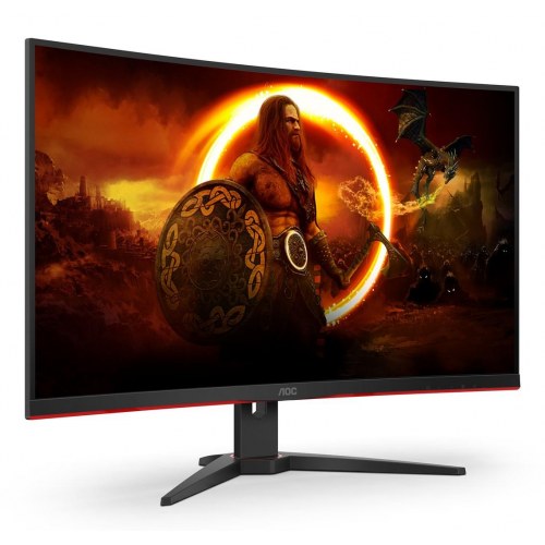 AOC C32G2ZE 31,5" buet gaming-skærm - Full HD, 240 Hz, VA, sort/rød