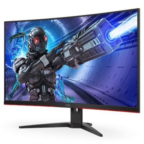AOC C32G2ZE 31,5" buet gaming-skærm - Full HD, 240 Hz, VA, sort/rød