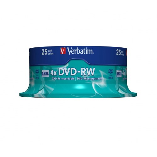 Verbatim DVD‑RW 4,7 GB 4x - 25 stk. spindel