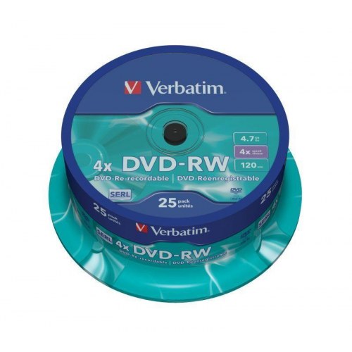 Verbatim DVD‑RW 4,7 GB 4x - 25 stk. spindel