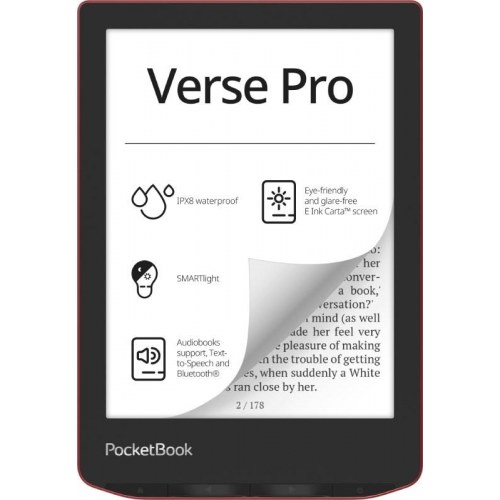 PocketBook Verse Pro e-bogslæser 6" E Ink Carta, 16 GB - sort/rød