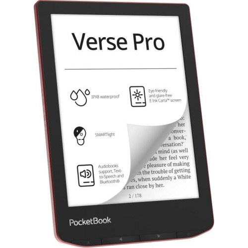 PocketBook Verse Pro e-bogslæser 6" E Ink Carta, 16 GB - sort/rød
