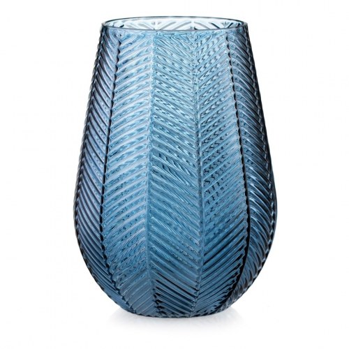 AmeliaHome Vitoria vase - oval glasvase, blå 25,5 cm