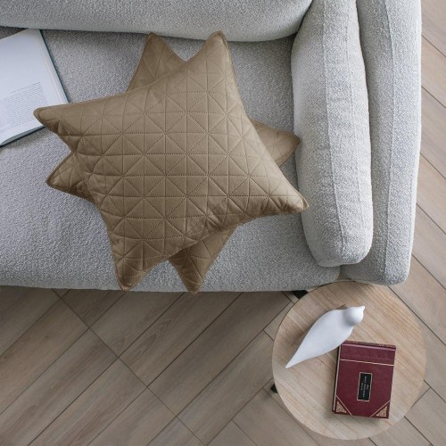 RESTILO LAILA pudebetræk 50×70 cm - cappuccino, præget fløjl (polyester), sæt á 2
