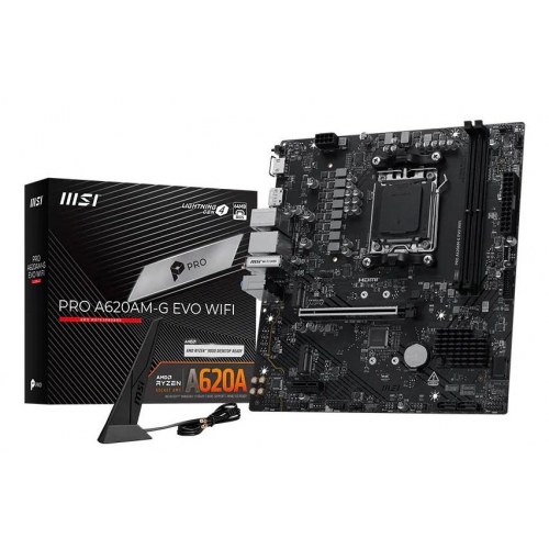MSI PRO A620AM-G EVO WIFI bundkort - AMD A620, AM5, DDR5, mATX