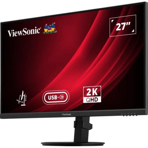 ViewSonic VG2709-2K-MHDU-2 27" QHD IPS kontorskærm med USB‑C og højdejustering - Sort