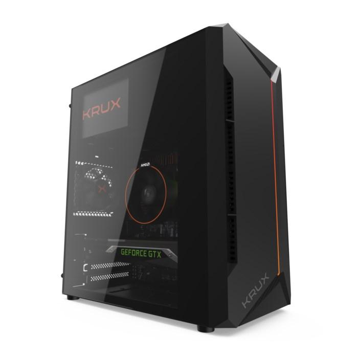 KRUX Astro Cube - sort micro ATX/Mini‑ITX pc‑kabinet med sidevindue