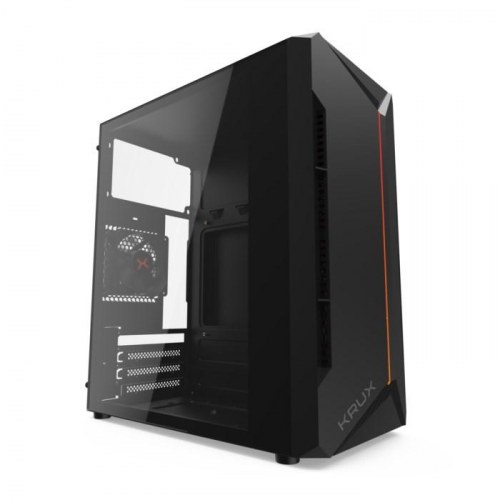 KRUX Astro Cube - sort micro ATX/Mini‑ITX pc‑kabinet med sidevindue