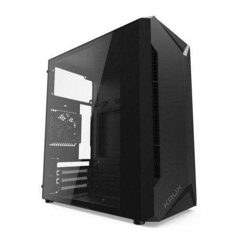 KRUX Astro Cube - sort micro ATX/Mini‑ITX pc‑kabinet med sidevindue