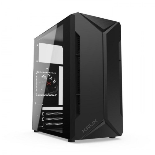 KRUX Astro Cube - sort micro ATX/Mini‑ITX pc‑kabinet med sidevindue