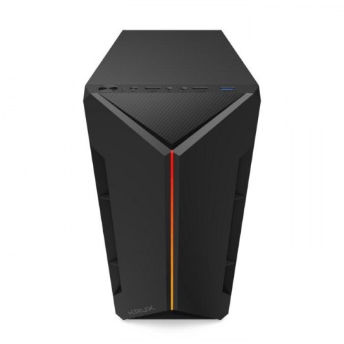 KRUX Astro Cube - sort micro ATX/Mini‑ITX pc‑kabinet med sidevindue