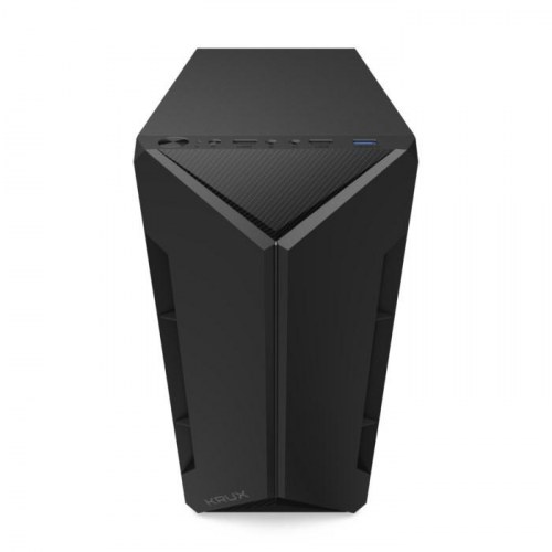 KRUX Astro Cube - sort micro ATX/Mini‑ITX pc‑kabinet med sidevindue