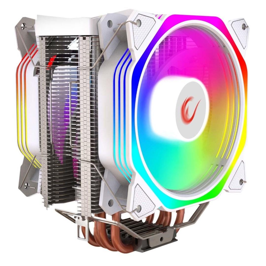RAMPAGE Octagon C60 CPU-køler - hvid, LGA1700/AM5, 2×120 mm ARGB, PWM, 1.800 rpm