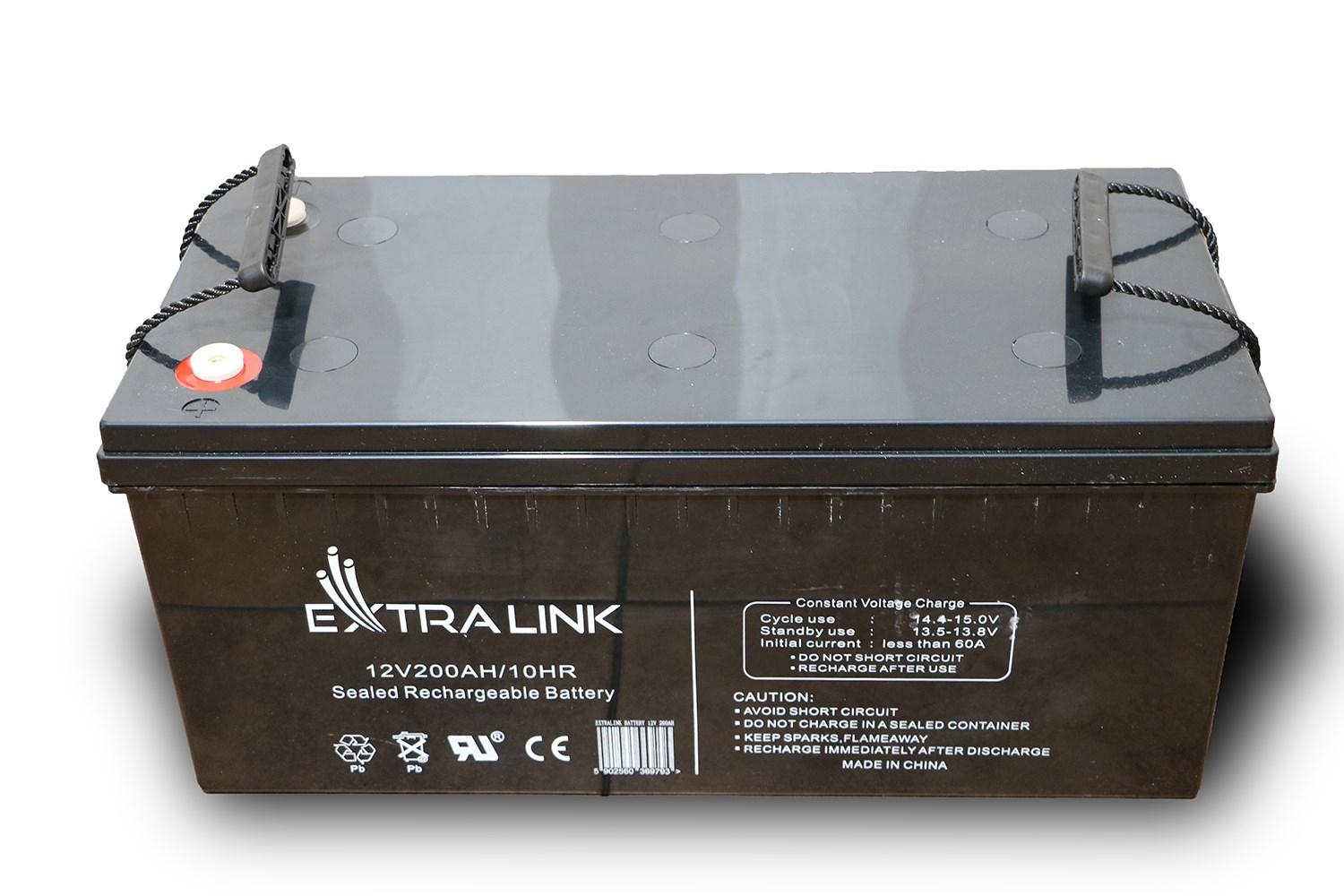 Extralink AGM-akkumulator 12 V 200 Ah - vedligeholdelsesfri billede