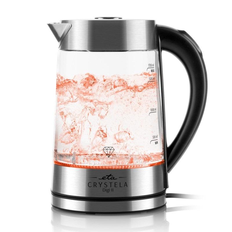 ETA Crystela Digi II elkedel 1,7 l - 2.200 W, glas/ rustfrit stål