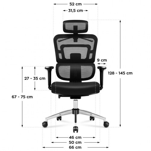 MARK ADLER MA-Expert 4.9 - ergonomisk kontorstol, sort