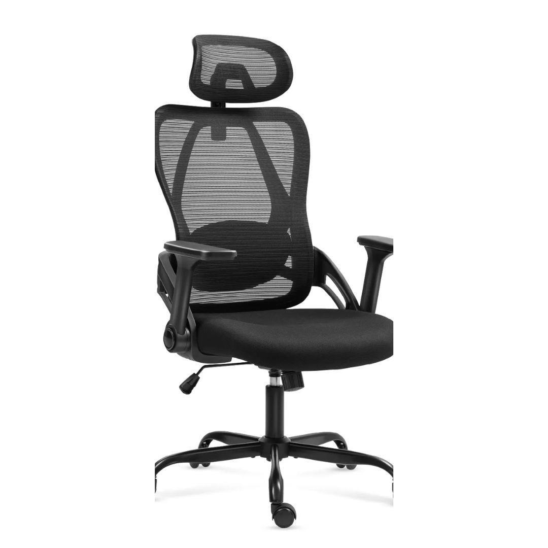 Mark Adler Manager 2.9 - ergonomisk kontorstol, sort drejestol med nakkestøtte