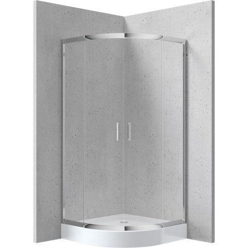 Deante KYPZ052K brusekabine med brusekar - halvrund 80×80 cm