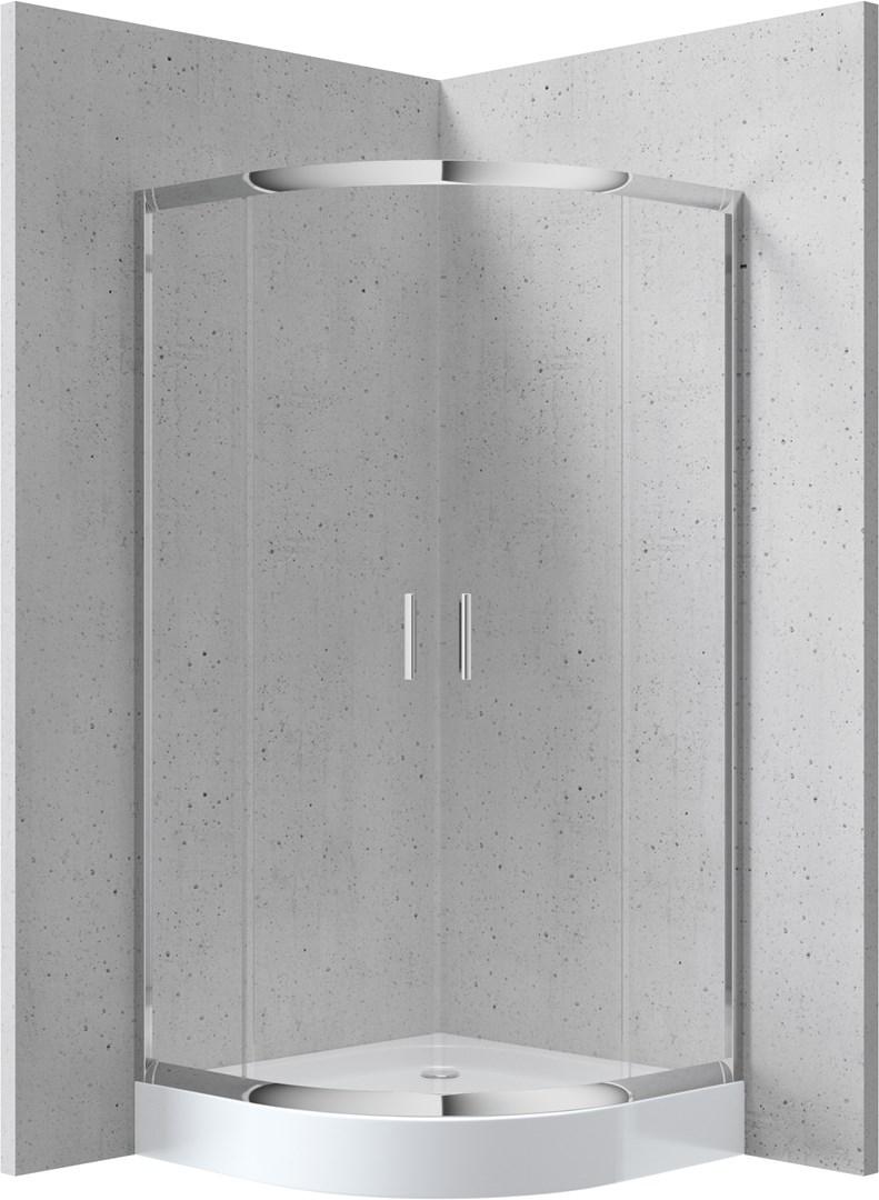 Deante KYPZ052K brusekabine med brusekar - halvrund 80×80 cm