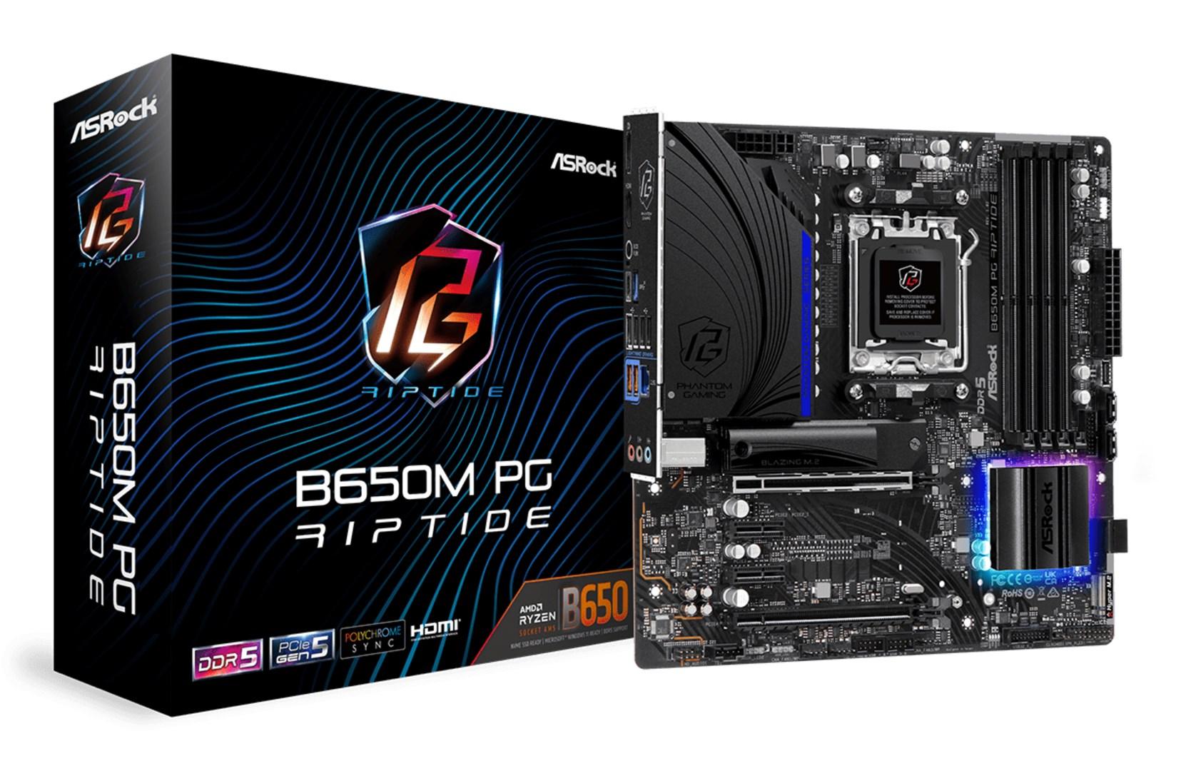 ASRock B650M PG Riptide - AMD B650 AM5 micro ATX bundkort billede