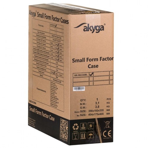 Akyga AK-502-02BK pc-kabinet - Midi Tower, sort