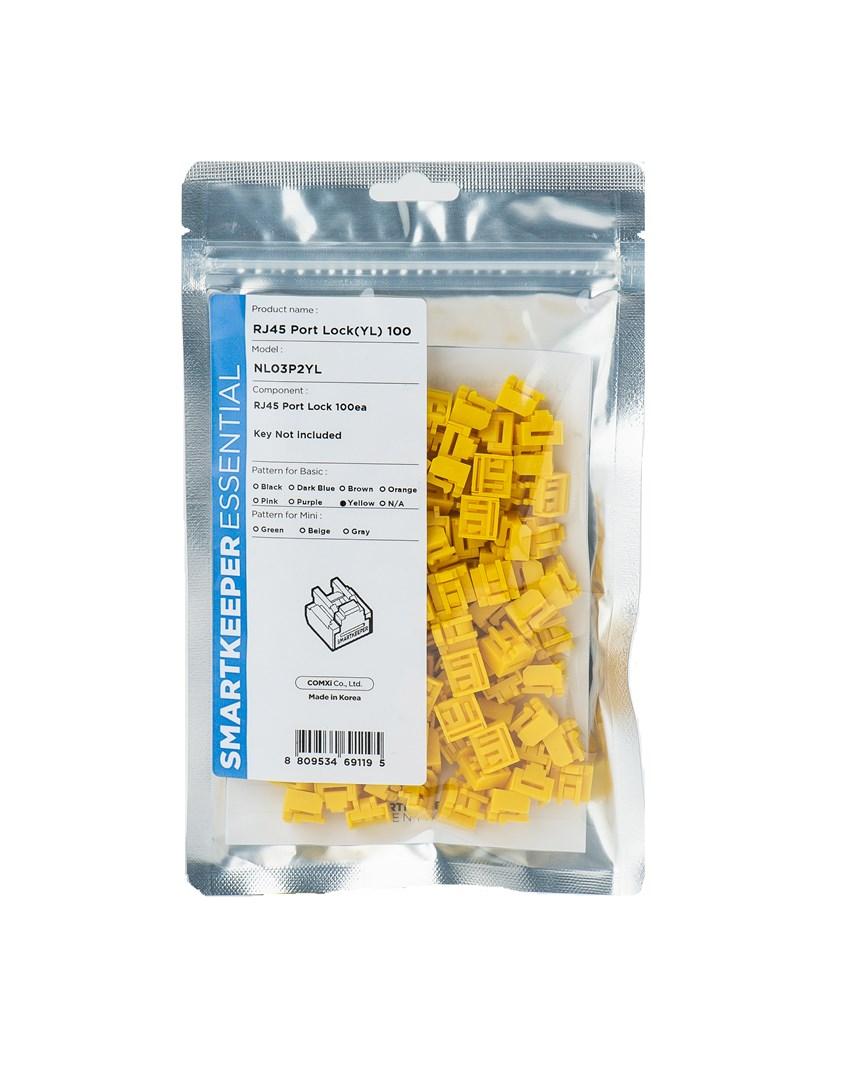 Portblokering til RJ-45 - Smartkeeper NL03P2YL, gul (100 stk)