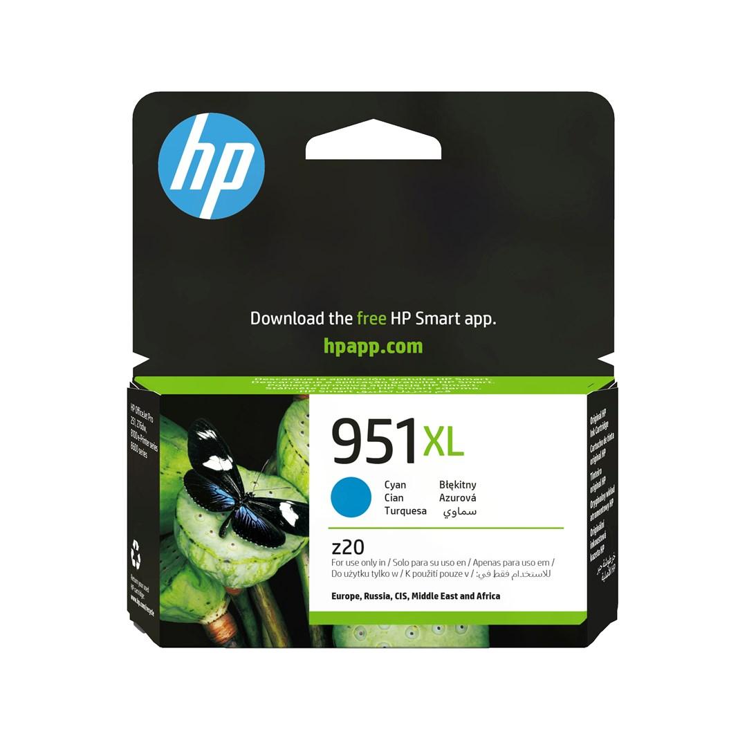 HP 951XL cyan blækpatron - høj kapacitet, original billede