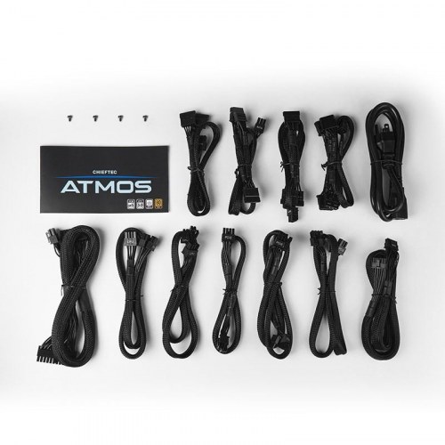 Chieftec ATMOS 750 W ATX strømforsyning - 80 Plus Gold, fuldt modulær, ATX 3.0